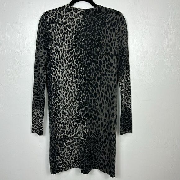 Garfield & Marks Cashmere Leopard Print Longline Cardigan Sweater Size M - Picture 4 of 9